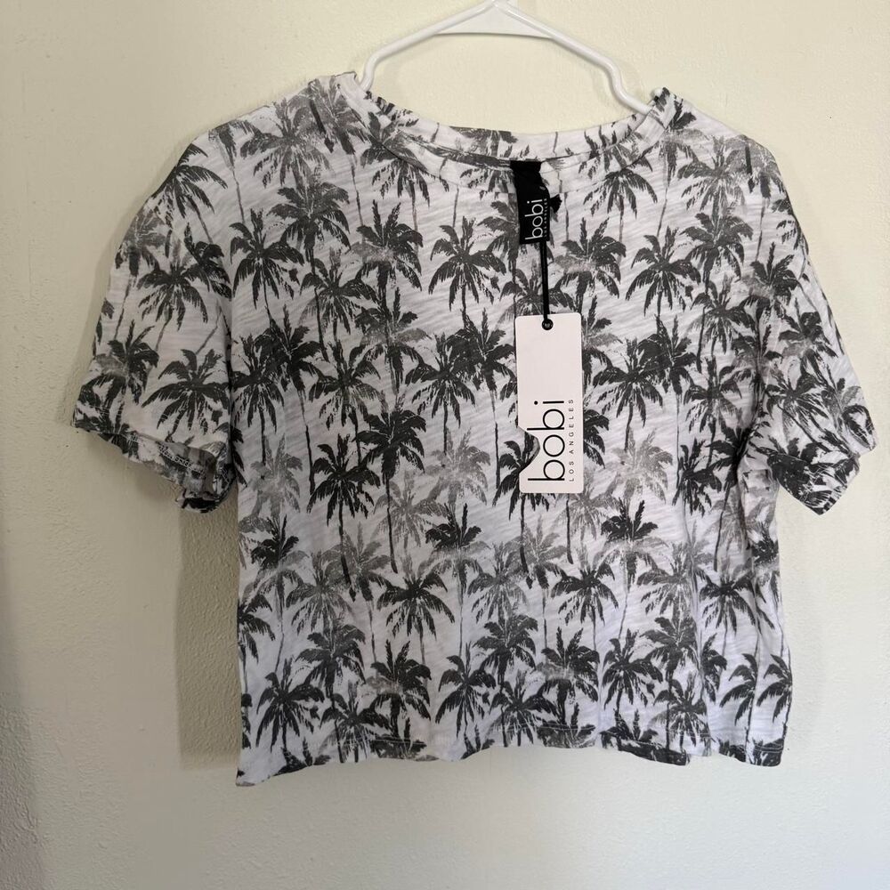 BOBI Women's White and Grey Crop-top- NWT small